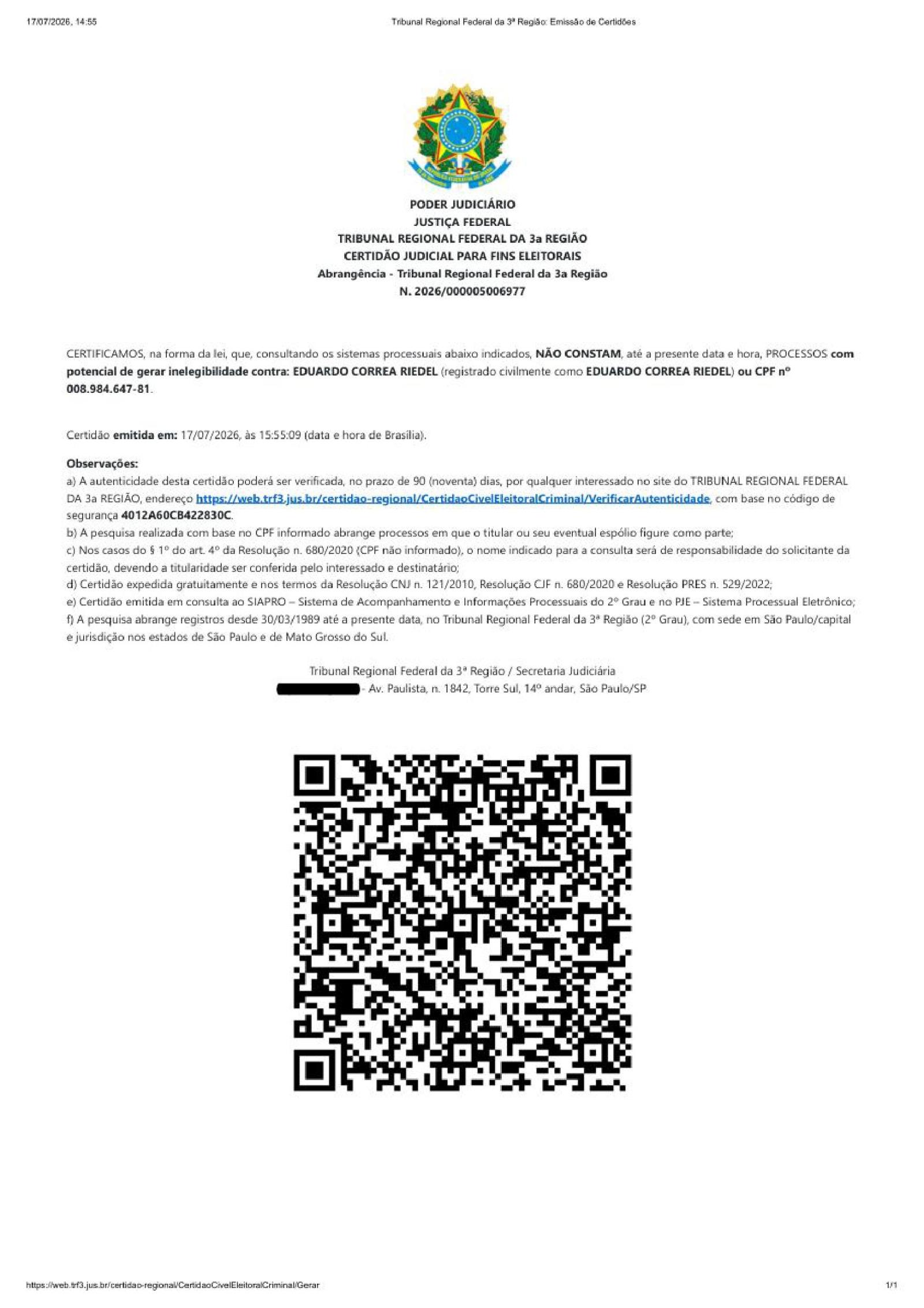 Acusação de genocídio contra Riedel feita por Daniel Lemes é considerada improcedente. Acusação de genocídio contra Riedel feita por Daniel Lemes é considerada improcedente.
