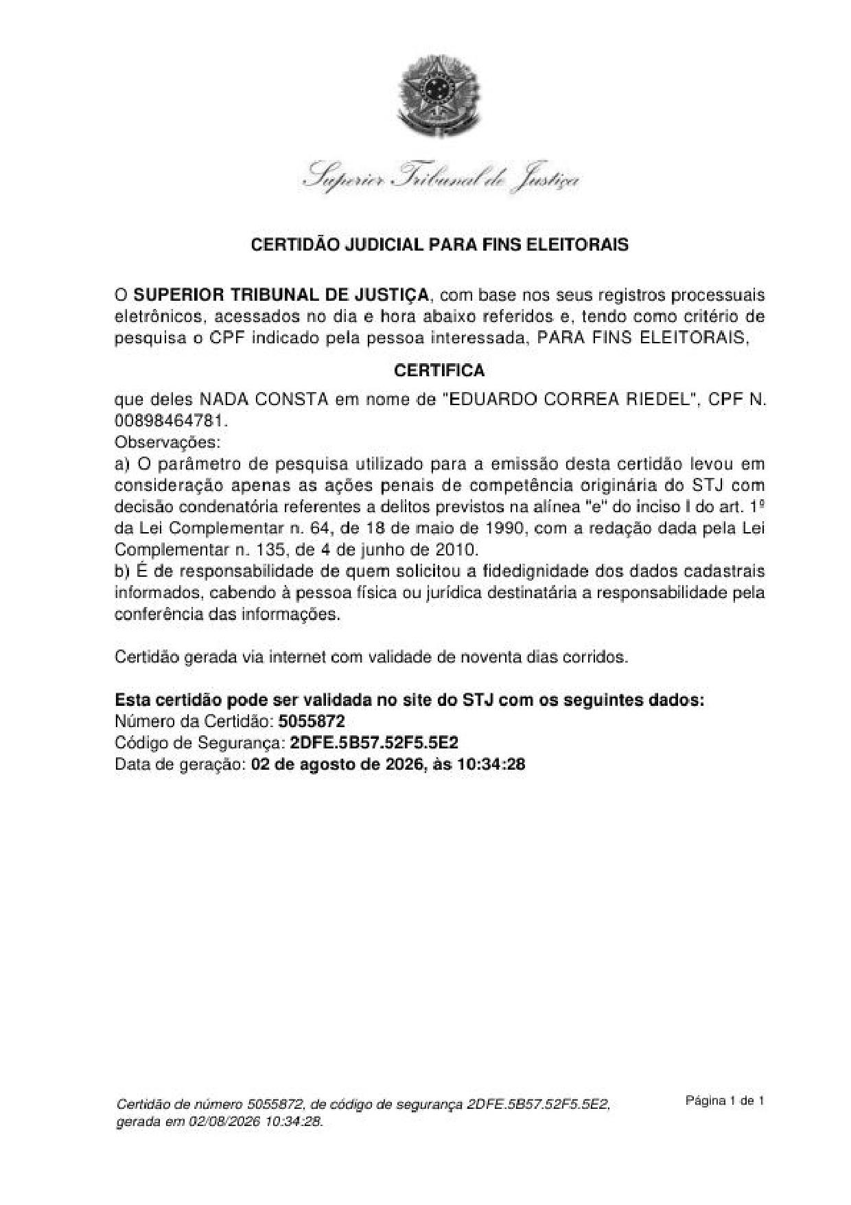 Acusação de genocídio contra Riedel feita por Daniel Lemes é considerada improcedente. Acusação de genocídio contra Riedel feita por Daniel Lemes é considerada improcedente.
