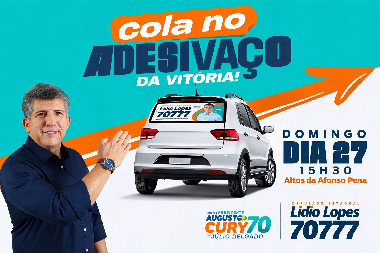 Lidio Lopes convoca apoiadores para último adesivaço e acelera reta final rumo ao quinto mandato.