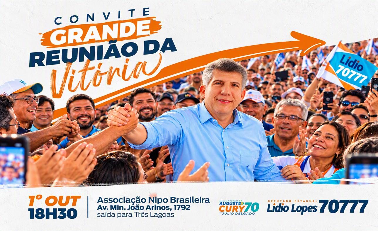 Lidio Lopes convida população para grande encerramento de campanha no dia 01 de Outubro e agradece apoio recebido ao longo da caminhada.