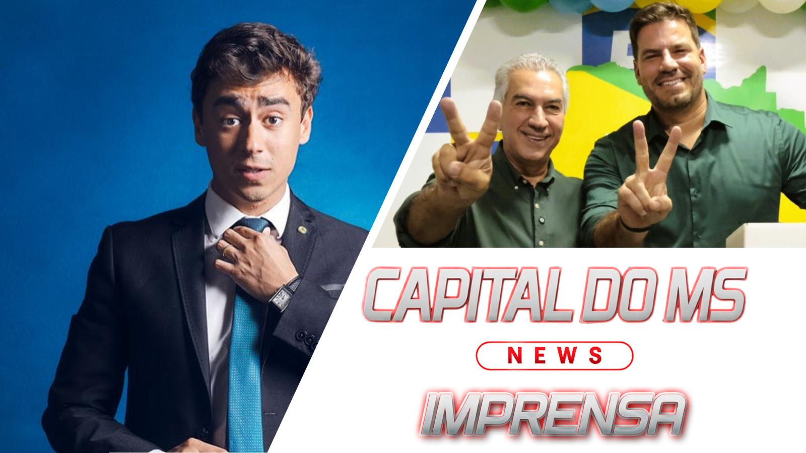 Nikolas Ferreira entra na disputa eleitoral e anuncia apoio a Capitão Contar e Reinaldo Azambuja para o Senado em Mato Grosso do Sul.