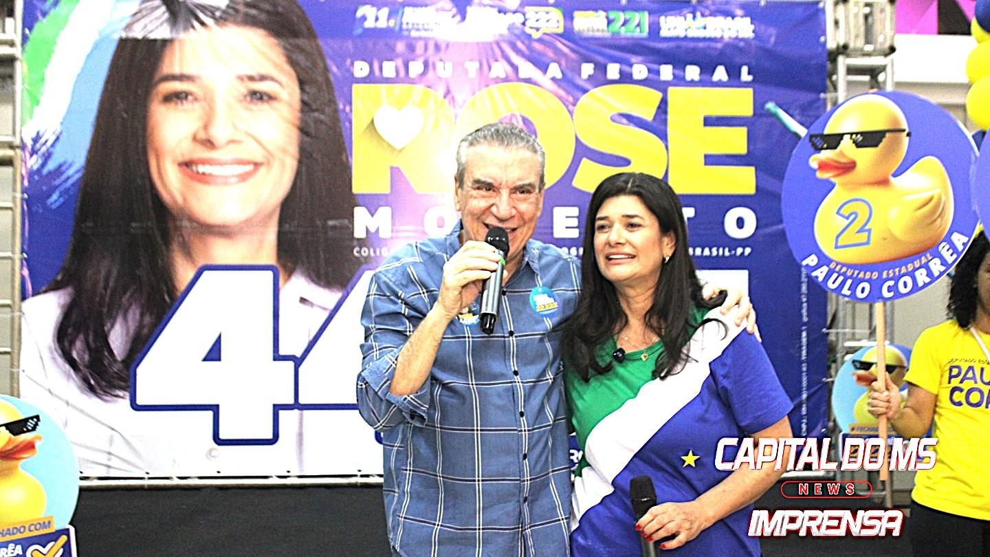 “Paulo Corrêa declara apoio a Rose Modesto e reforça propostas para reeleição em reunião no comitê.”