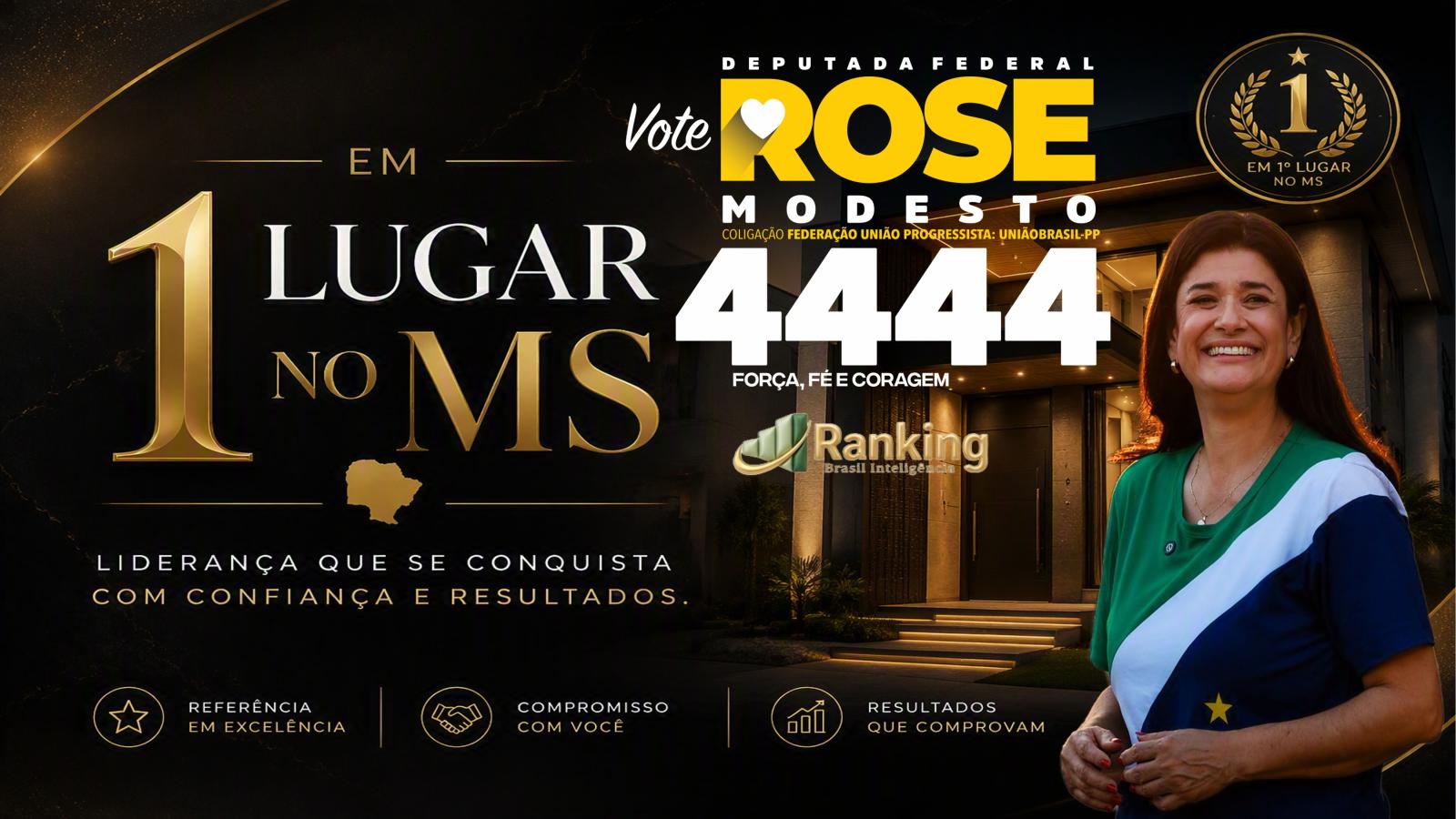 Rose Modesto: a trajetória de uma das principais lideranças políticas de Mato Grosso do Sul se destaca em 01 lugar na pesquisa do Ranking para Deputada Federal.