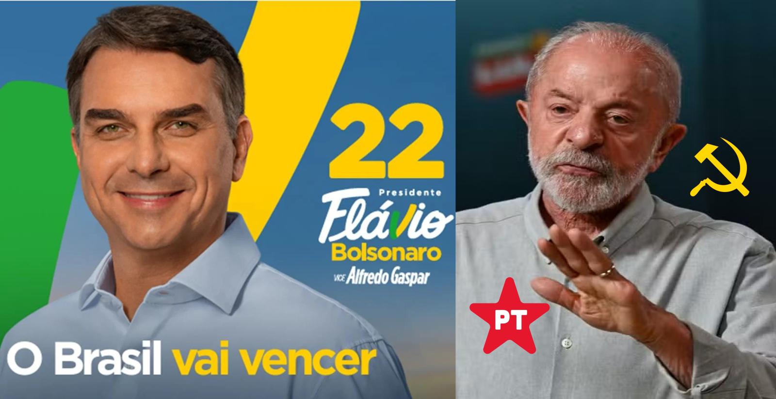 Gerp aponta Flávio Bolsonaro com 55% dos votos válidos, contra 45% de Lula no segundo turno.
